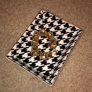 J Crew jewelry tray w/ gold bracelet